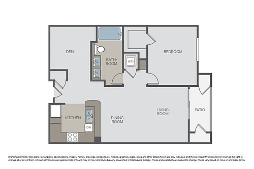 Floor plan Plan 1J + Den