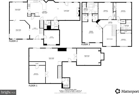 Floor Plan for all 3 floors