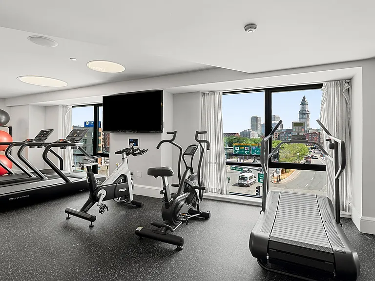 Overlook the Greenway while using the spin/yoga studio