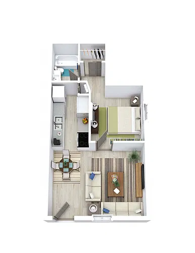 Floor plan 1 Bed 1 Bath 488