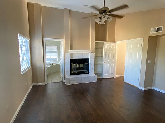 Master suite with see though fireplace
