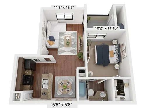 Floor plan 1X1-650