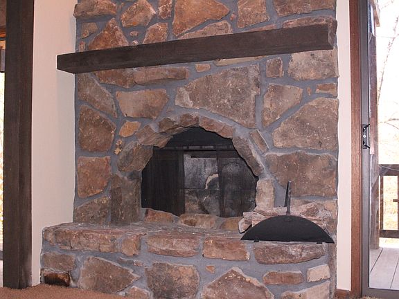 Wood burning fireplace
