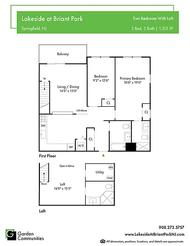 Floor plan $2.91/sq.ft. - Two Bedroom with Loft