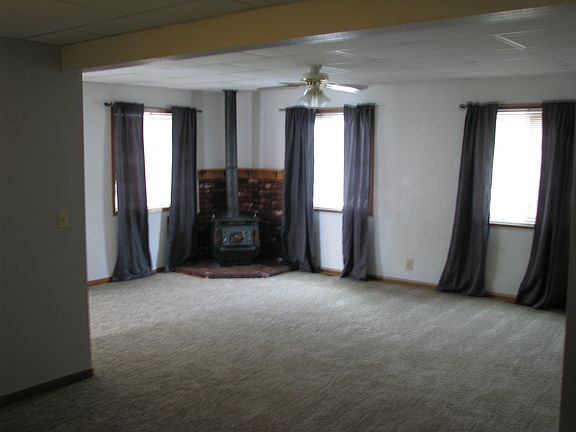 living room w/ wood stove