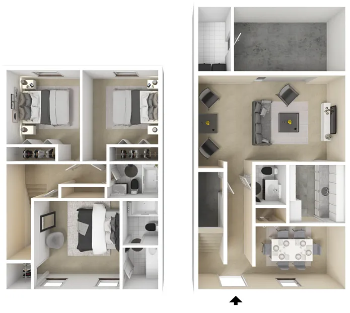 Floor plan 3 Bedroom 2.5 Bathroom