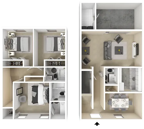 Floor plan 3 Bedroom 2.5 Bathroom