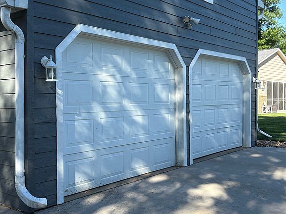 Front of detached double car garage