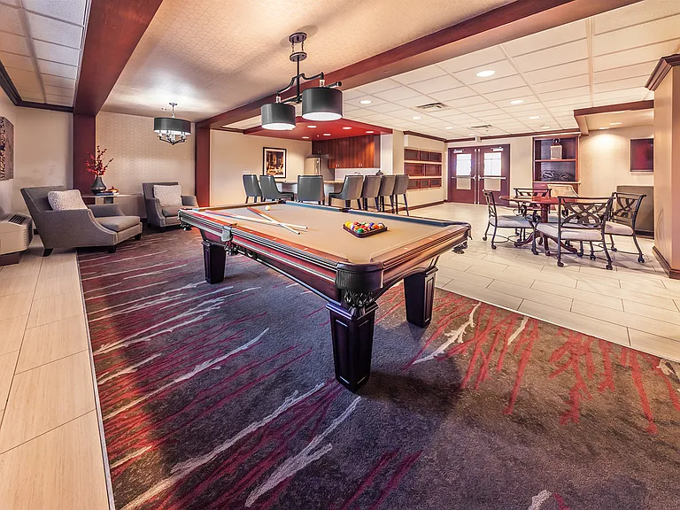 Resident Lounge with Pool Table and Seating