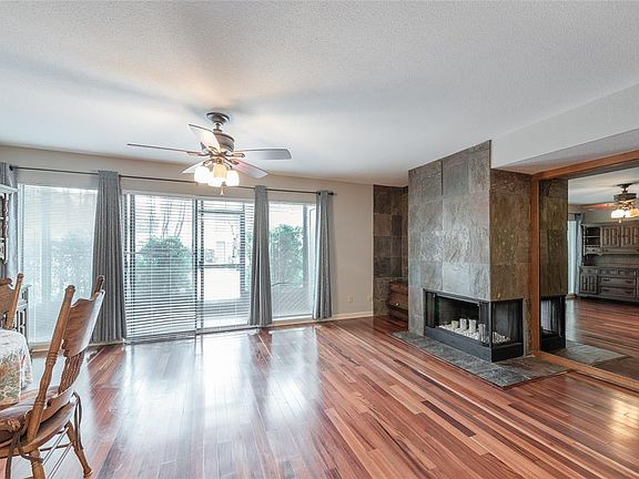 View from kitchen of the family room.