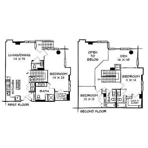 Floor plan Design 3B35 Townhome with Den