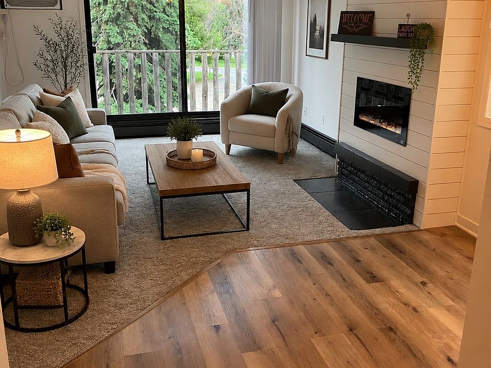 Virtually staged living room
