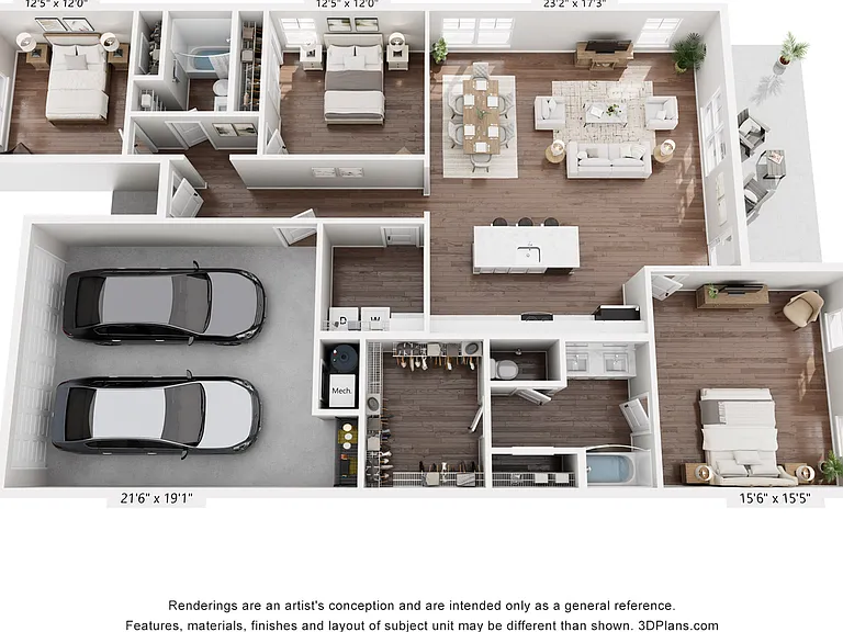 Modern 3-bedroom floor plan with open-concept living area, elegant kitchen, and double garage. Spacious and inviting layout perfect for comfortable living. Modern 3-bedroom floor plan with open-concept living area, elegant kitchen, and double garage. Spac