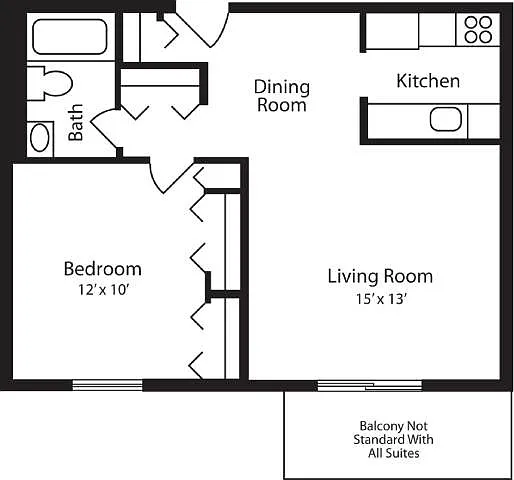 Floor plan Hummingbird - 1 Bedrooms
