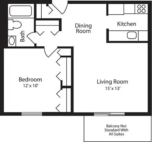 Floor plan Hummingbird - 1 Bedrooms