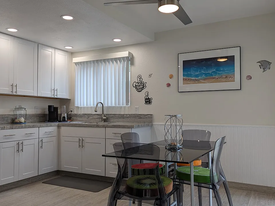New kitchen with granite countertops and all new stainless steel appliances.