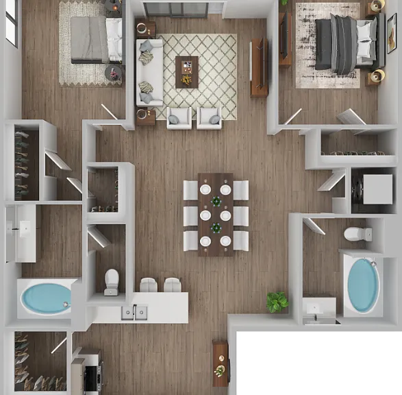 The Longboard - Cable & Internet Incl. Floorplan Diagram
