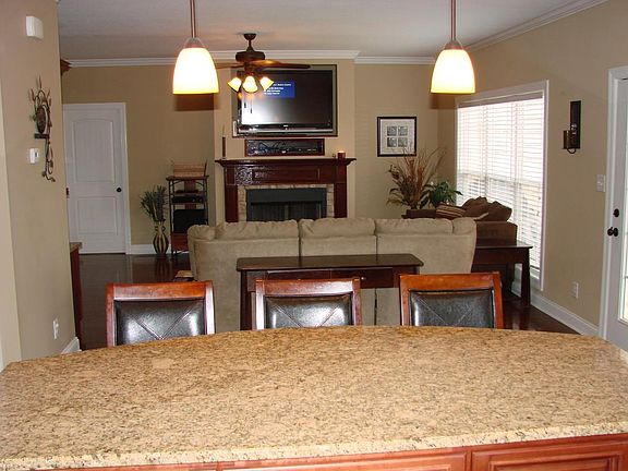 Large Kitchen Island, Open Floor Plan into Living Room