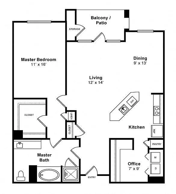 Floor plan Bay + Office