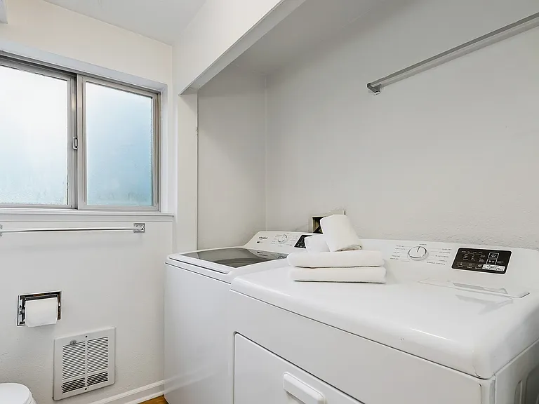 New full-size washer and dryer.
