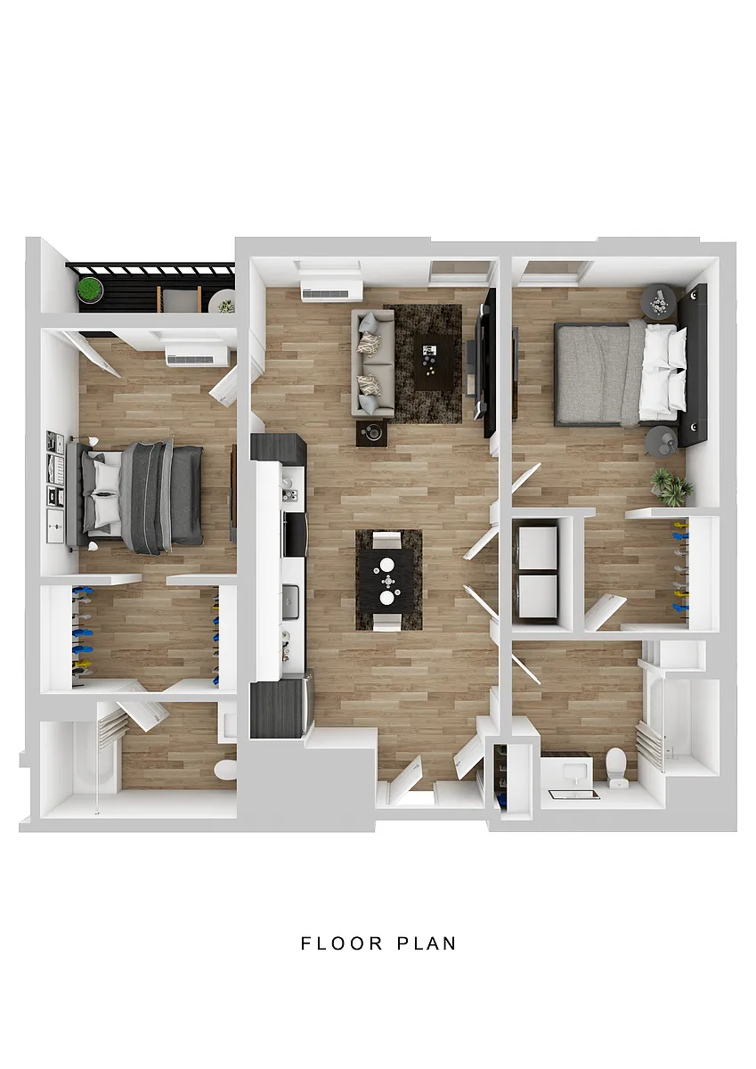 Floor plan Broadrock - 2 Bed B1 (ANSI)