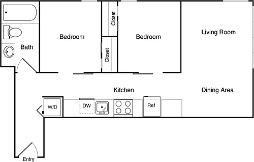 Floor plan 2 Bedroom A