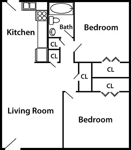 Floor plan 2 Bedrooms