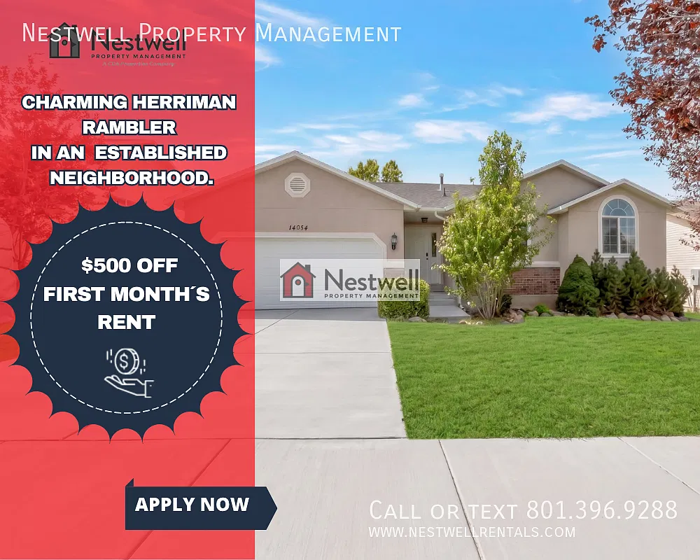 $500 off first months rent - Gorgeous 5-bed Rambler in Herriman with new flooring! — Photo 1