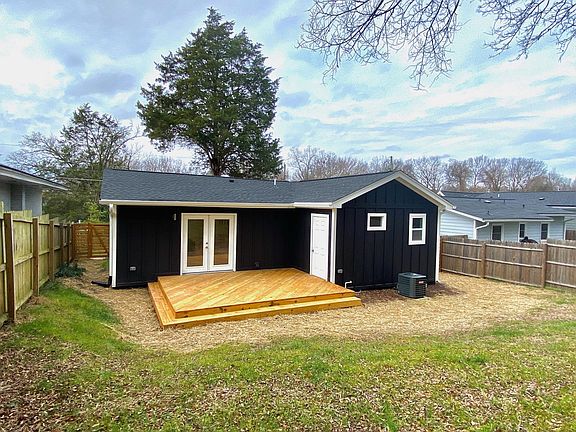 The back deck is large and the large back yard is fully fenced in for you pup or cat! Outdoor storage closet available for cushions, corn hole boards, etc.