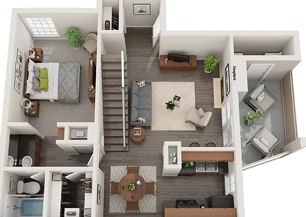 B3 Townhome, First Floor B3 Townhome, First Floor