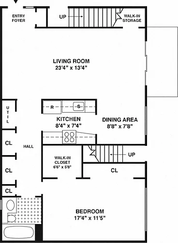 Floor plan One Bed One Bath