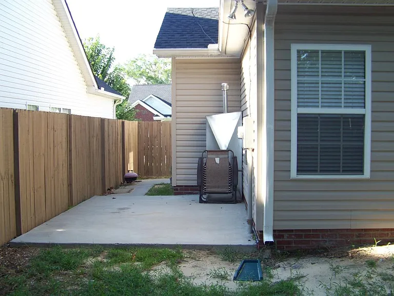 Rear concrete patio.