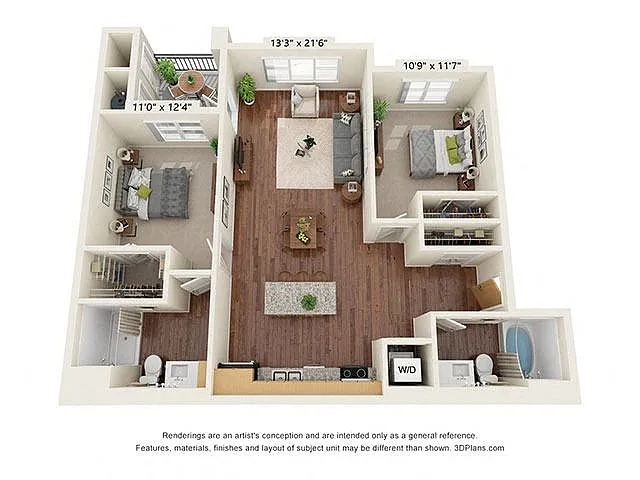 Floor plan Two Bedroom - B2