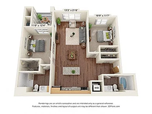 Floor plan Two Bedroom - B2