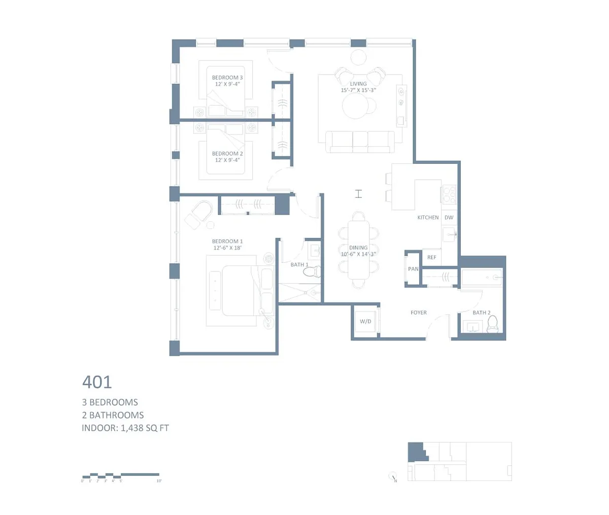 Floor plan 3-Bedroom
