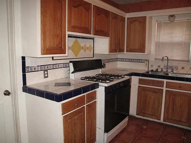 Gas stove in kitchen