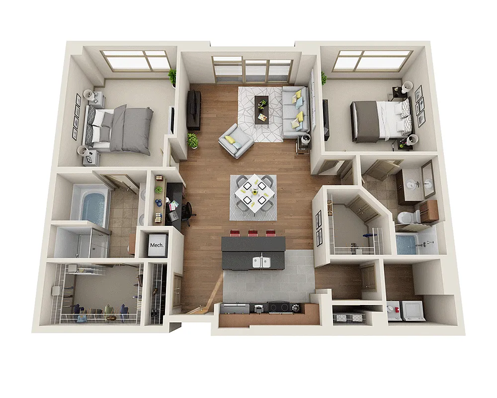 Floor plan Plan M (B2D)