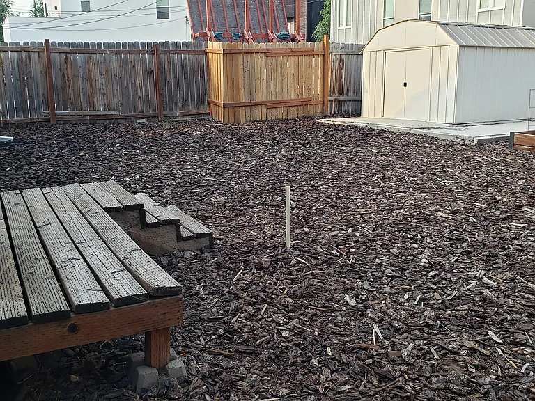 Backyard, shed for storage