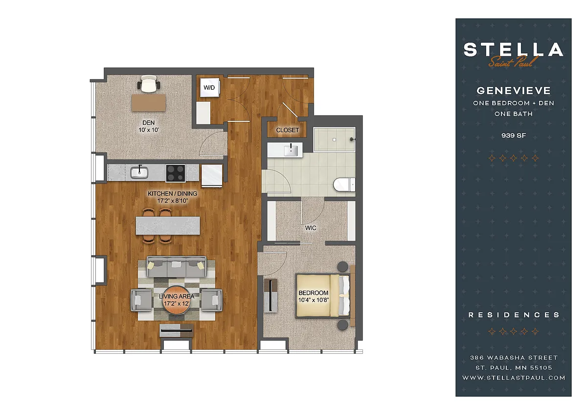 Floor plan Genevieve | 1 + Den