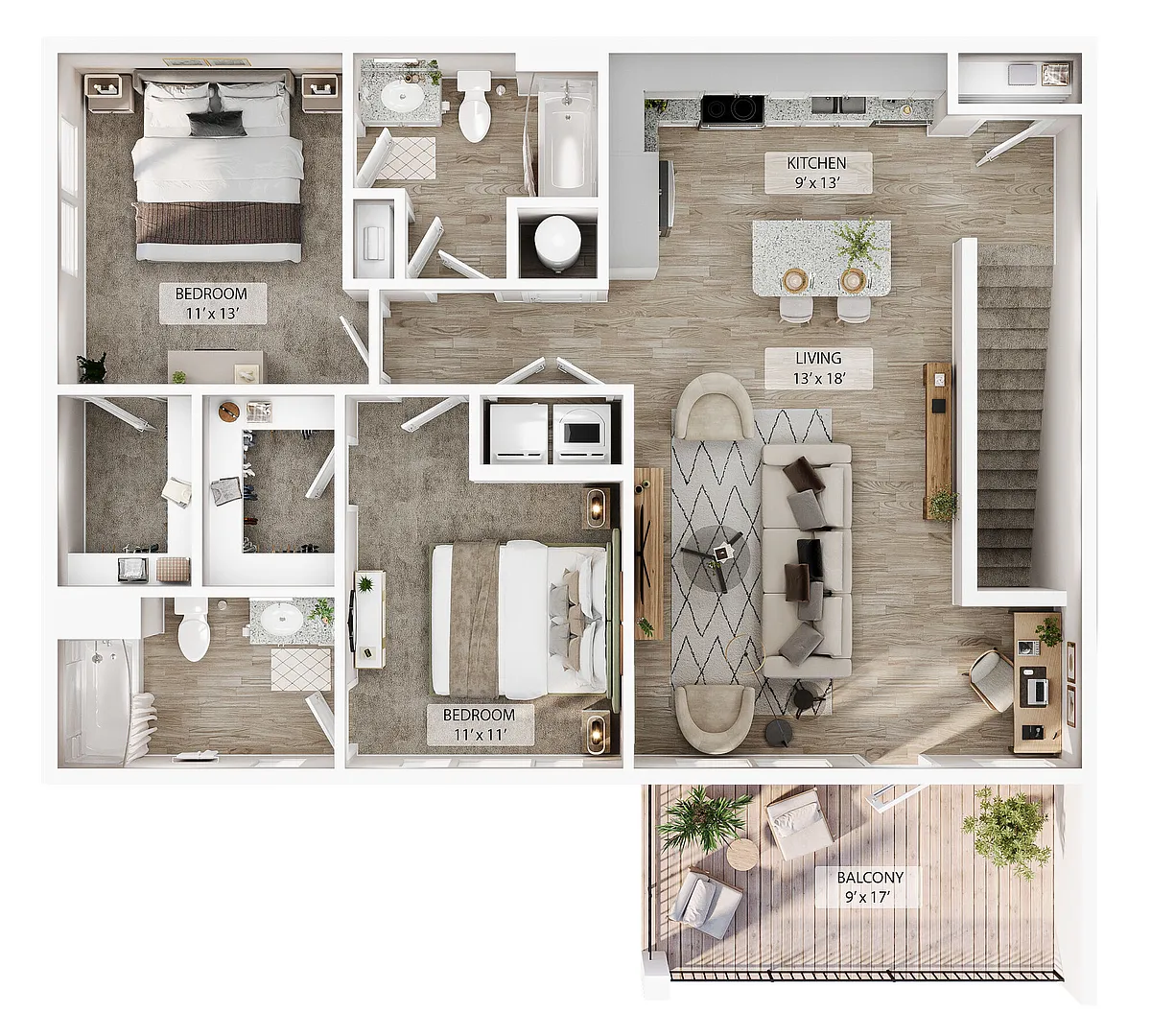 Floor plan 2 BR Designer Overlook