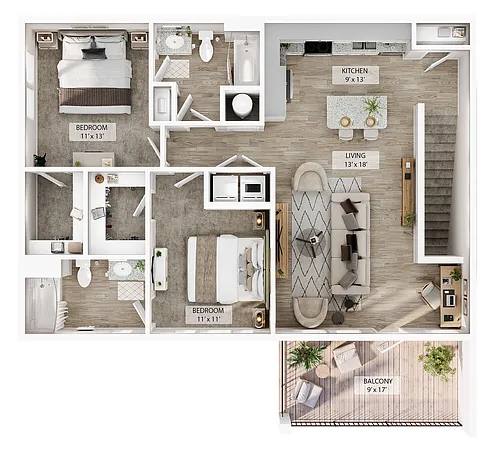 Floor plan 2 BR Designer Overlook
