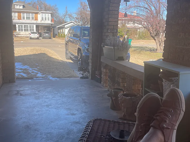 Delightfully relaxing covered front porch