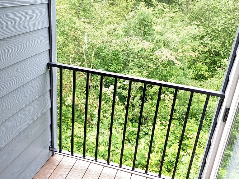 Balcony overseeing green belt (attached to living room)