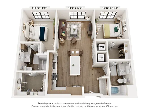 Floor plan The Carter ADA
