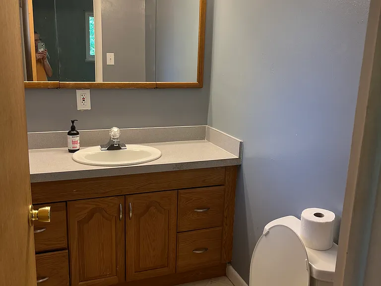 Half bathroom off the master bedroom.