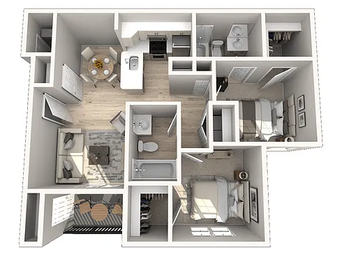 Floor plan 2 Bed 2 Bath