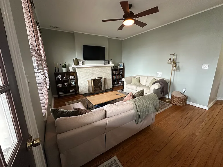 Living Room with Wall Mounted TV