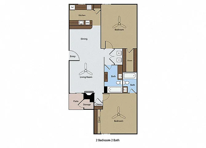 Floor plan 2 BR 2 BA