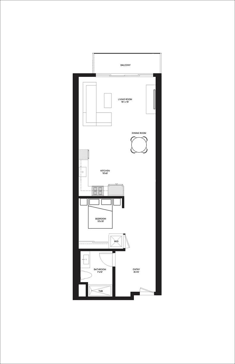 Floor plan Top Floor Charming Studio
