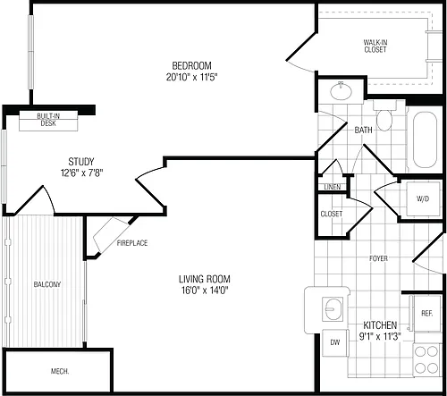 Floor plan Solomon (w/Study)